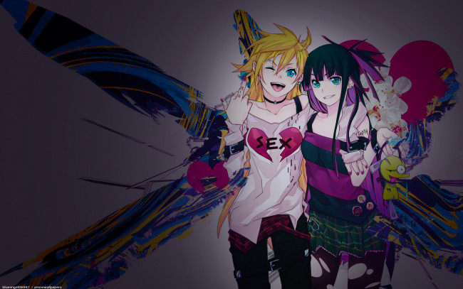 Обои картинки фото аниме, panty, stocking, with, garterbelt, and, anarchy