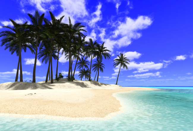 Обои картинки фото 3d, 3д, графика, nature, landscape, природа, море