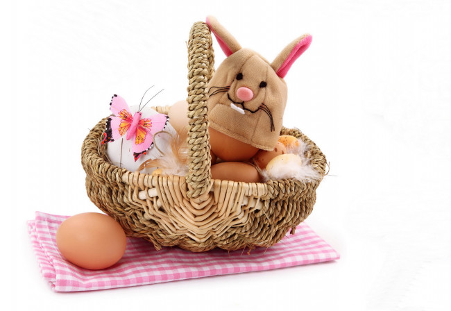 Обои картинки фото праздничные, пасха, корзина, украшения