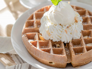 Картинка еда мороженое +десерты вафля