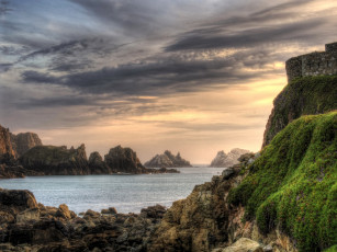 Картинка alderney+ирландия природа побережье залив закат море alderney ирландия