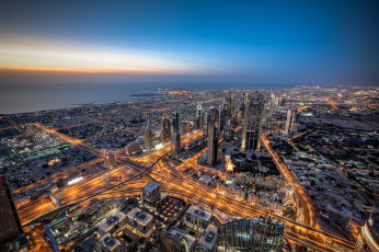 Картинка dubai+cityscape города дубаи+ оаэ здания побережье огни магистрали