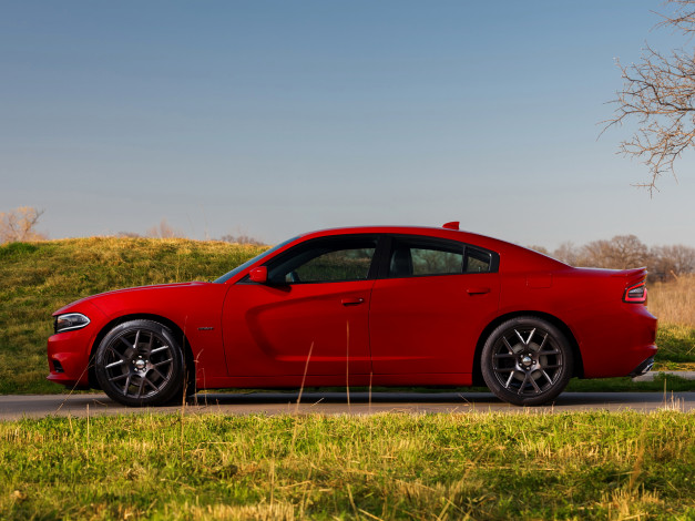 Обои картинки фото автомобили, dodge, ld, красный, 2015, charger, r-t