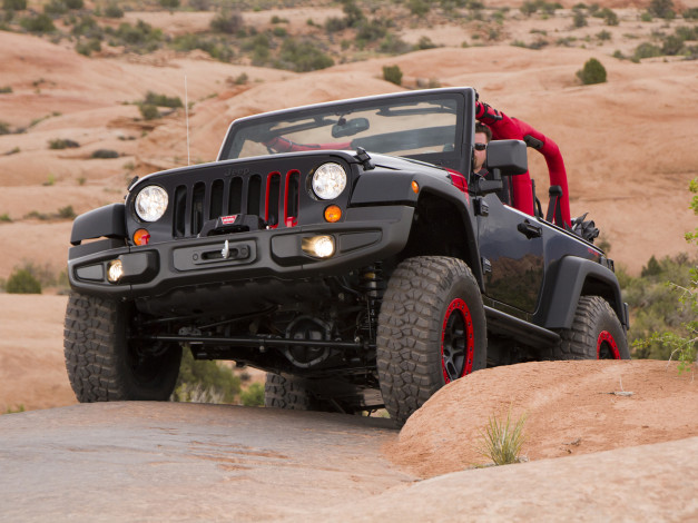 Обои картинки фото автомобили, jeep, 2014, jk, red, concept, level, wrangler