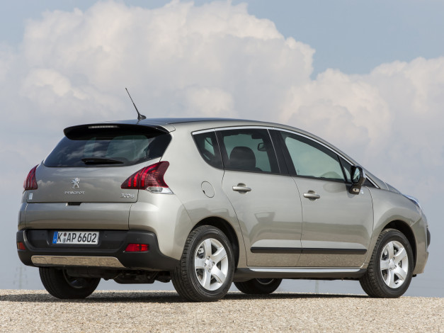 Обои картинки фото автомобили, peugeot, 2013, hybrid4, 3008, серый