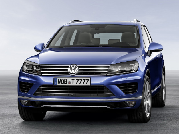 Обои картинки фото автомобили, volkswagen, v6, tdi, синий, 2014, touareg
