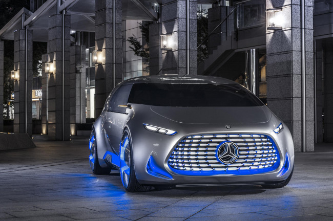 Обои картинки фото mercedes benz vision concept 2015, автомобили, mercedes-benz, серебристый, 2015, concept, vision, mercedes, benz, металлик