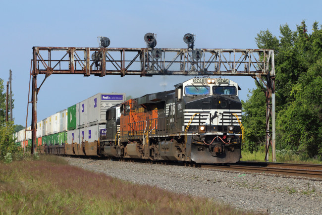 Обои картинки фото техника, поезда, состав, рельсы, локомотив