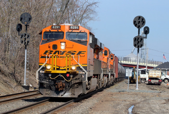 Обои картинки фото техника, поезда, рельсы, локомотив, состав