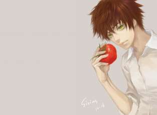 Картинка аниме hetalia +axis+powers яблоко парень