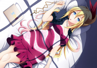 Картинка аниме nisekoi фон взгляд девушка