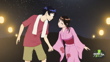 Картинка аниме nisekoi девушка взгляд фон