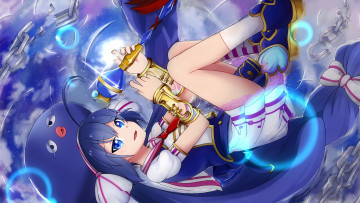 Картинка аниме vocaloid девушка взгляд фон