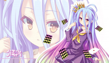 Картинка аниме no+game+no+life девушка взгляд фон