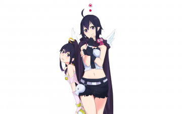 Картинка аниме ангелы +демоны взгляд фон девушка