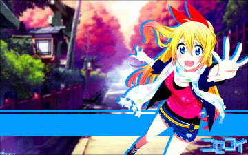 Картинка аниме nisekoi фон взгляд девушка