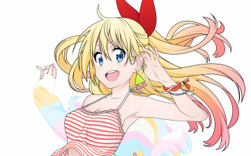 Картинка аниме nisekoi взгляд девушка фон