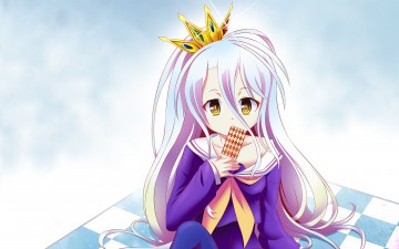 Картинка аниме no+game+no+life девушка фон взгляд