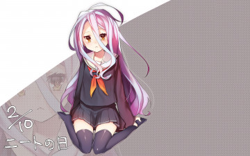 Картинка аниме no+game+no+life девушка взгляд фон