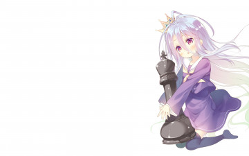 Картинка аниме no+game+no+life фон взгляд девушка