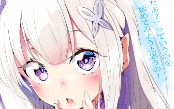 Картинка аниме re +zero+kara+hajimeru+isekai+seikatsu взгляд фон девушка