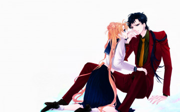 обоя аниме, sailor moon, пара