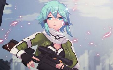 Картинка аниме sword+art+online девушка взгляд фон