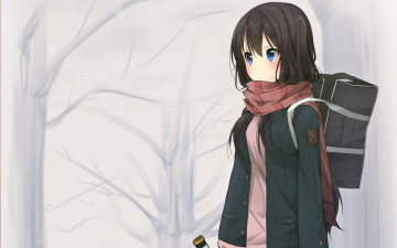 Картинка аниме unknown +другое фон взгляд девушка