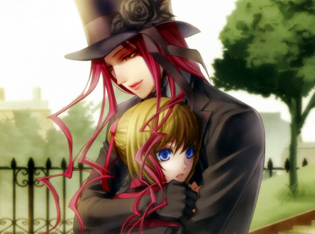 Обои картинки фото аниме, will o`wisp, обнимашки