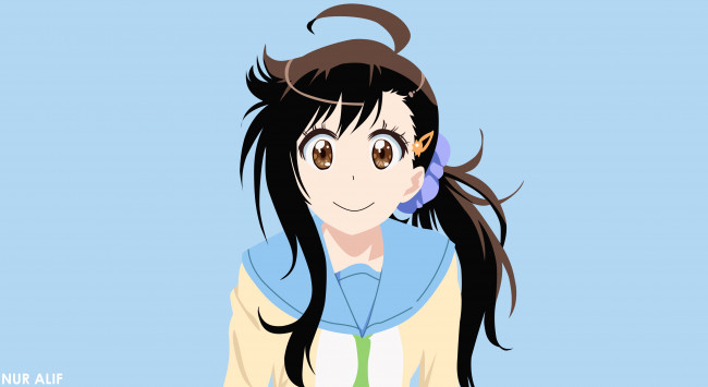 Обои картинки фото аниме, nisekoi, девушка, взгляд, фон