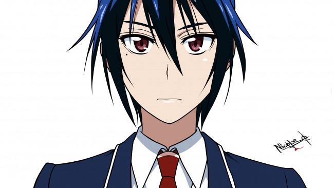 Обои картинки фото аниме, nisekoi, фон, взгляд, парень