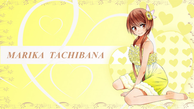 Обои картинки фото аниме, nisekoi, взгляд, девушка, фон