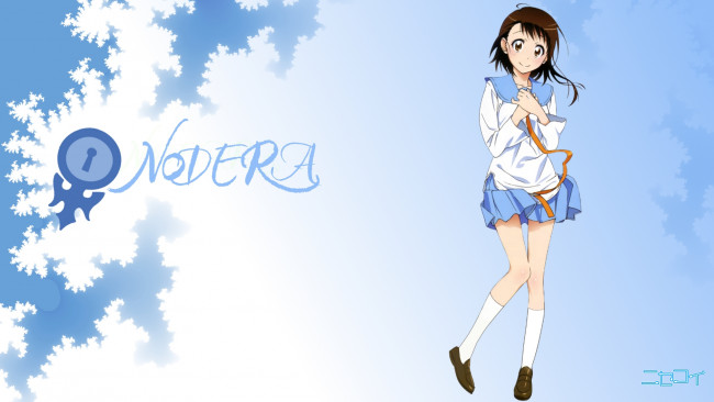 Обои картинки фото аниме, nisekoi, взгляд, девушка, фон