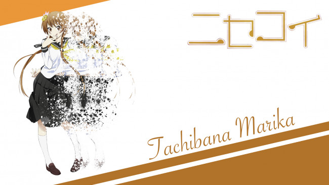 Обои картинки фото аниме, nisekoi, взгляд, фон, девушка