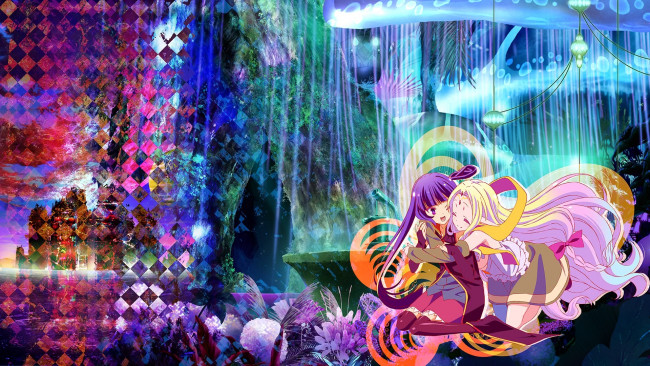 Обои картинки фото аниме, no game no life, взгляд, девушка, фон