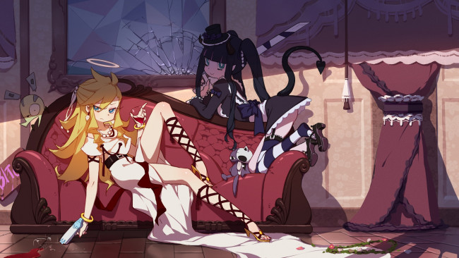 Обои картинки фото аниме, panty & stocking with garterbelt, panty, stocking, with, garterbelt