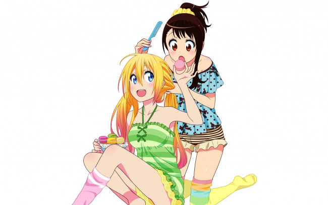 Обои картинки фото аниме, nisekoi, фон, девушка, взгляд