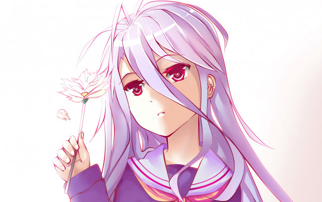 Обои картинки фото аниме, no game no life, девушка, фон, взгляд