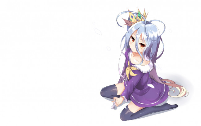 Обои картинки фото аниме, no game no life, фон, взгляд, девушка