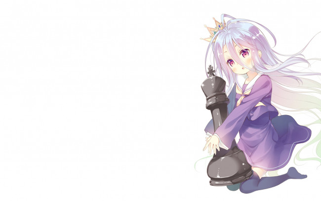 Обои картинки фото аниме, no game no life, фон, взгляд, девушка
