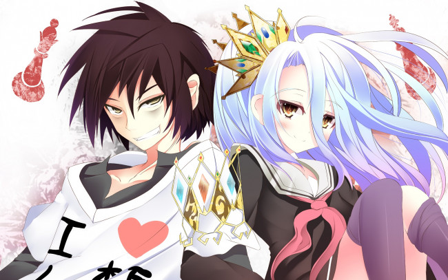 Обои картинки фото аниме, no game no life, взгляд, девушка, фон