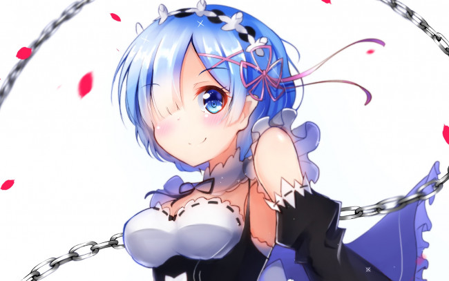 Обои картинки фото аниме, re,  zero kara hajimeru isekai seikatsu, девушка, фон, взгляд