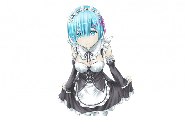 Обои картинки фото аниме, re,  zero kara hajimeru isekai seikatsu, девушка, взгляд, фон