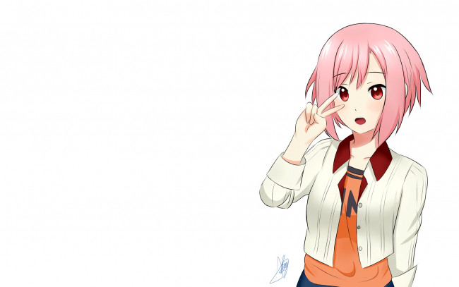 Обои картинки фото аниме, sakura quest, девушка, взгляд, фон