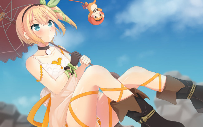 Обои картинки фото аниме, tales of zestiria, фон, взгляд, девушка