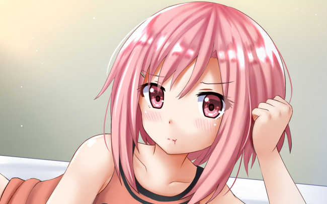 Обои картинки фото аниме, unknown,  другое, взгляд, девушка, фон