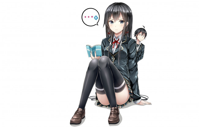 Обои картинки фото аниме, oregairu, двое