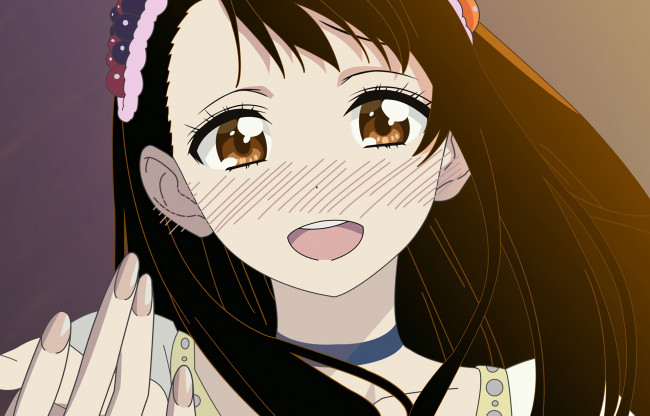 Обои картинки фото аниме, nisekoi, фон, взгляд, девушка