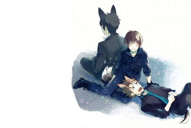 Обои картинки фото аниме, psycho-pass, девушка, парни