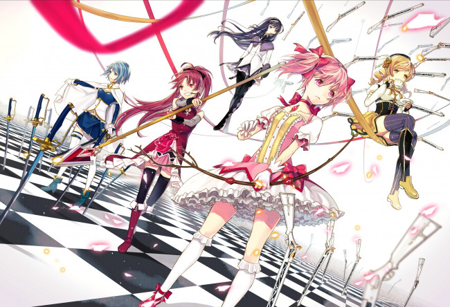Обои картинки фото аниме, mahou shoujo madoka magika, mahou, shoujo, madoka, magica
